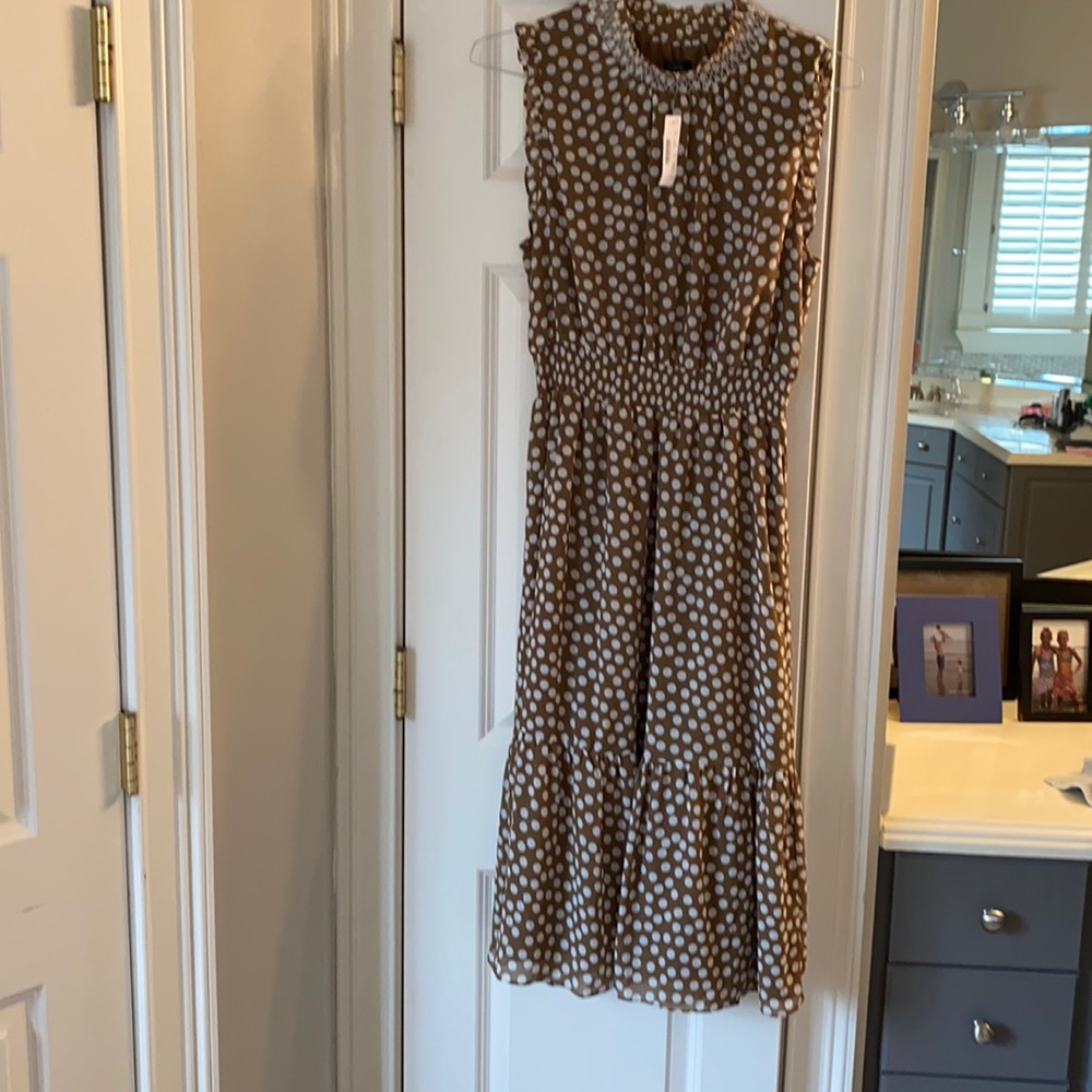 High neck smocked J Crew Dress NWT